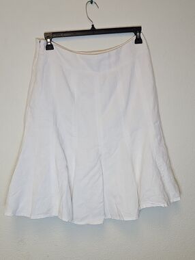 Dalia Collection White A-Line Panel Skirt